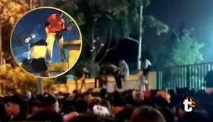 Fiesta de Halloween terminó en caos: Jóvenes treparon muros para entrar pese a tener entradas