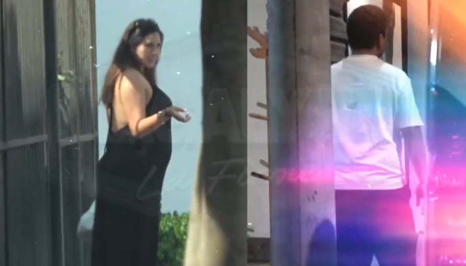 Darinka Ramírez junto a su actual pareja, padre de la bebé que está gestando.