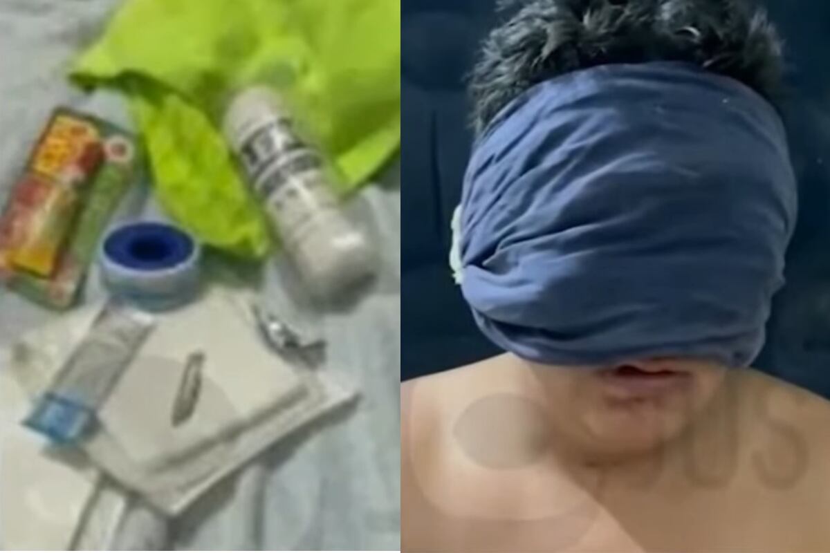 Sobrecogedoras imágenes de la prueba de vida de Jenss Lara registradas por 'Los Pulpos'. (Captura Tv)