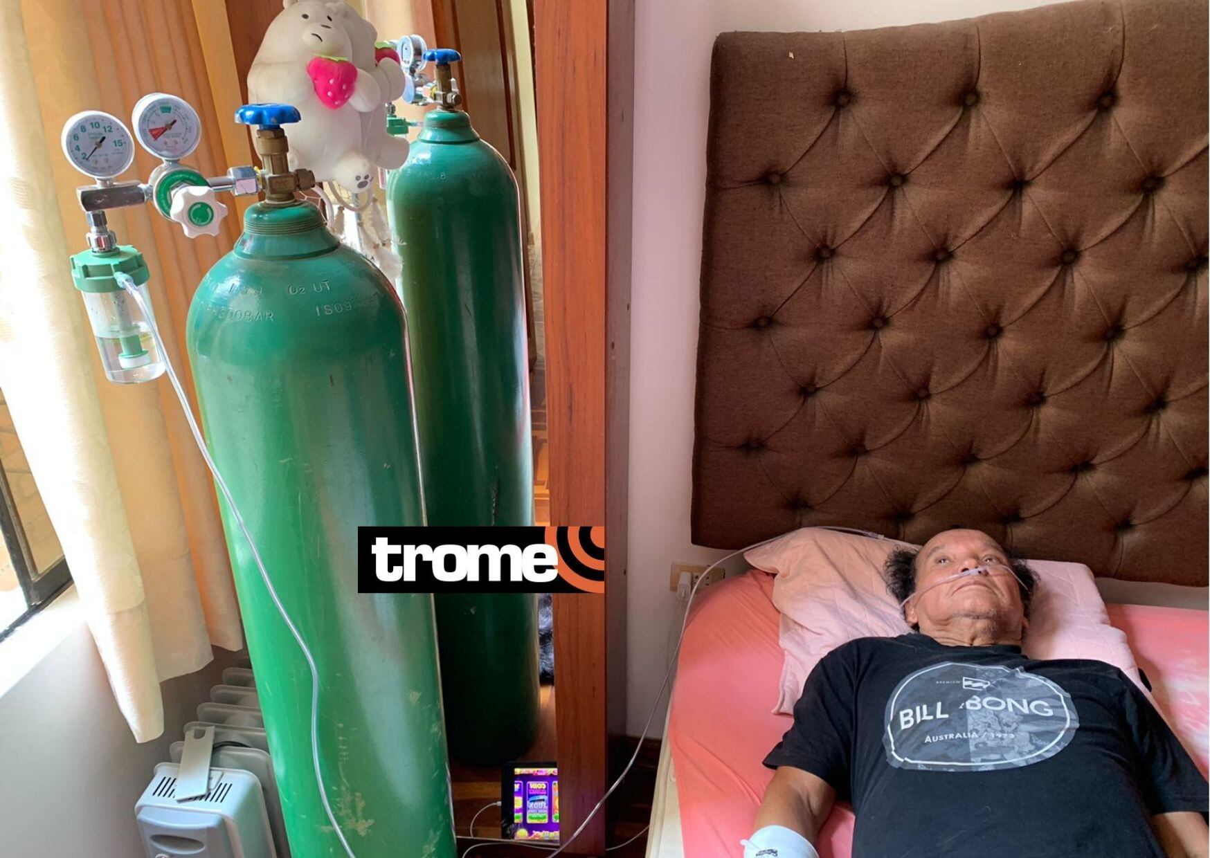 Melcochita contó que cuando estaba tendido en su cama la saturación bajaba mucho por lo que necesitó la administraran seis litros de oxígeno durante dos días y tuvo que dormir sentado. (Foto: Creación Trome).