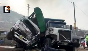 Tragedia en Carabayllo: dos muertos deja violento choque entre camiones
