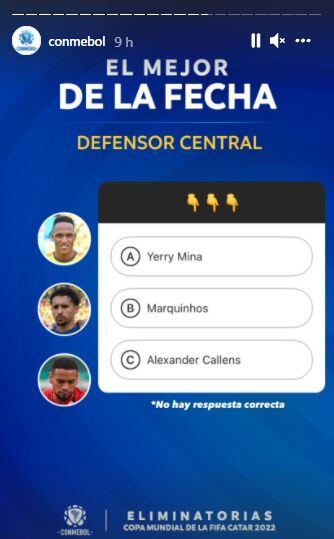 La encuesta de la Conmebol para elegir al mejor defensa central.
