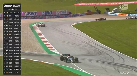 Fórmula 1 así va la tabla en la vuelta 44 (@formula1)