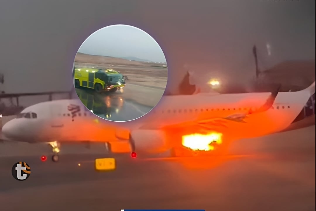 Avión de LATAM sufre emergencia antes de despegar a Piura en el aeropuerto Jorge Chávez (Foto: @n60noticias)
