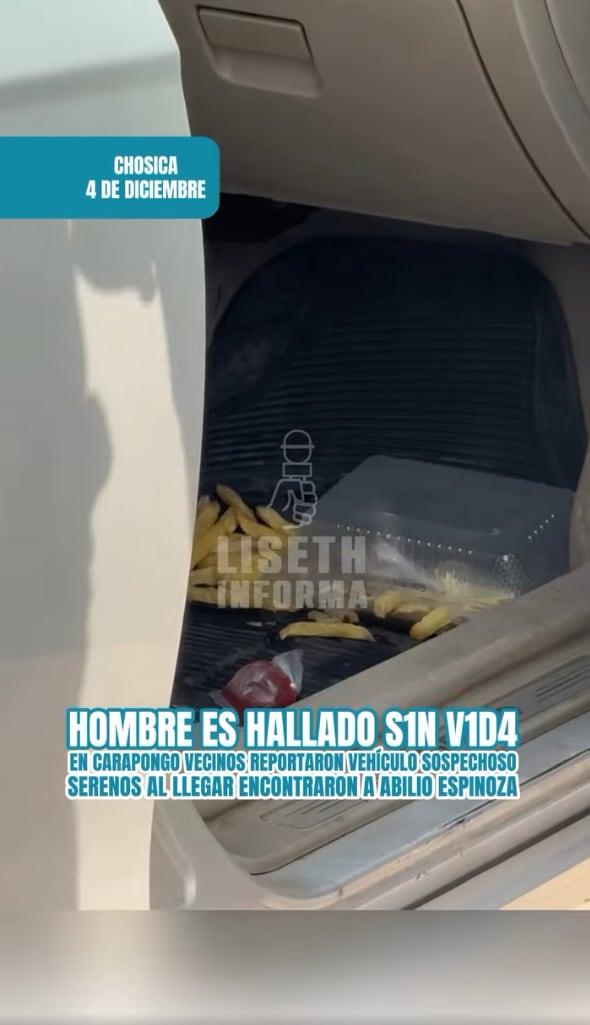 Hombre es hallado muerto en vehículo. (Foto: Liseth Informa)