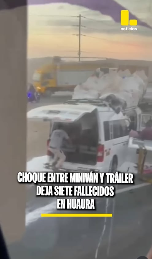 Miniván y tráiler chocan en el kilómetro 180 de la carretera Panamericana Norte.
