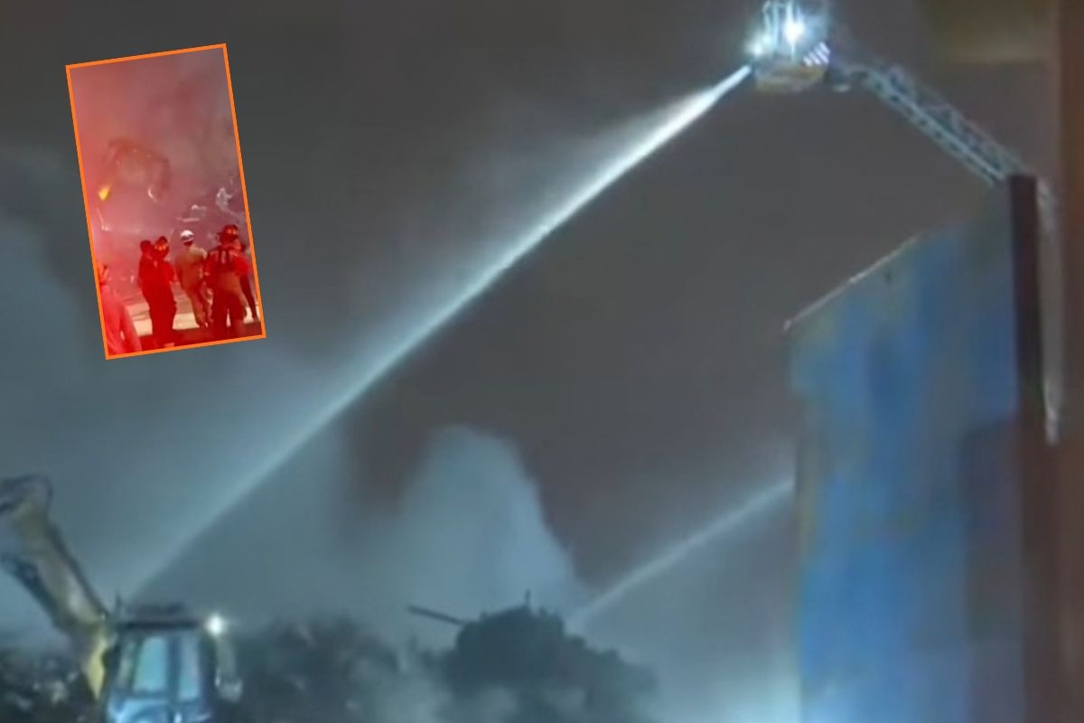Incendio de grandes proporciones se registró en Villa El Salvador. (Captura Ocurre Ahora)