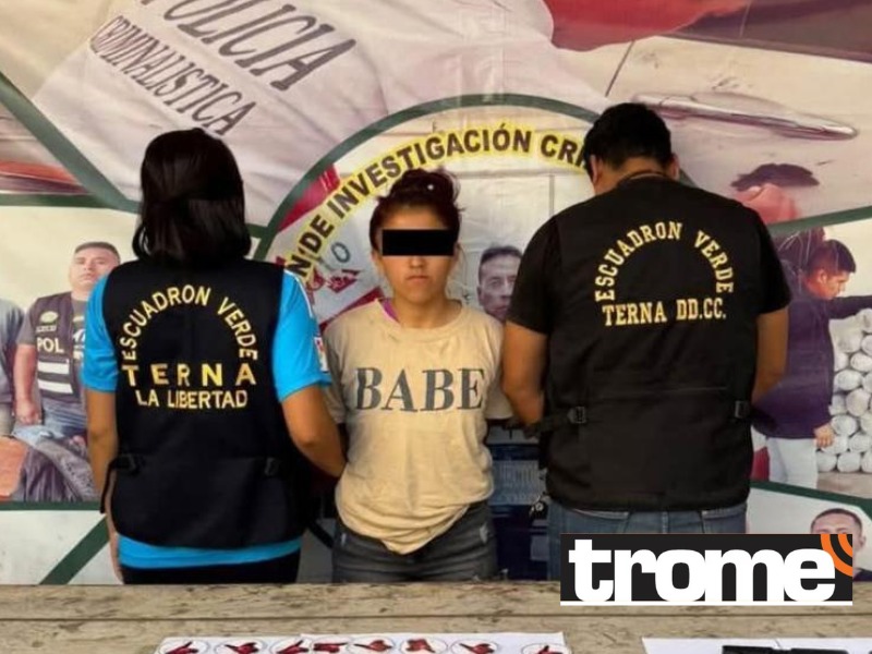 Nicole María Rosales Marino (20), 'La Barbie', es presunta integrante de la organización criminal 'Los Pulpos', que extorsiona, secuestra y asalta en Trujillo.