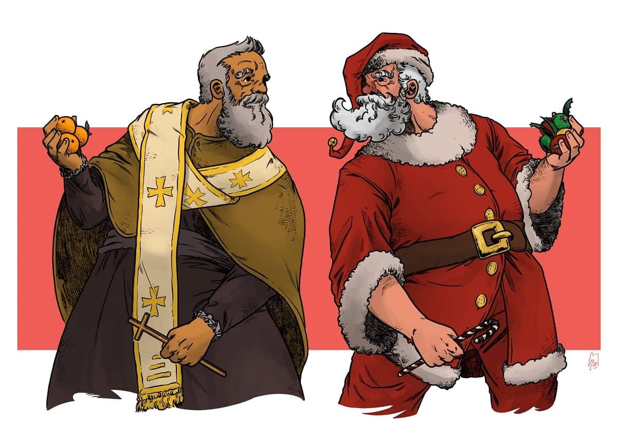 San Nicolás y Papá Noel.