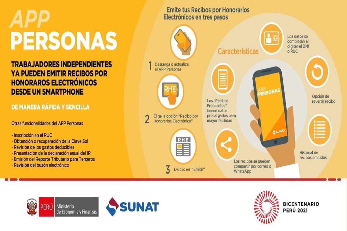 La emisión se los recibos por honorarios electrónicos se realiza en sencillos pasos (Imagen: Sunat)