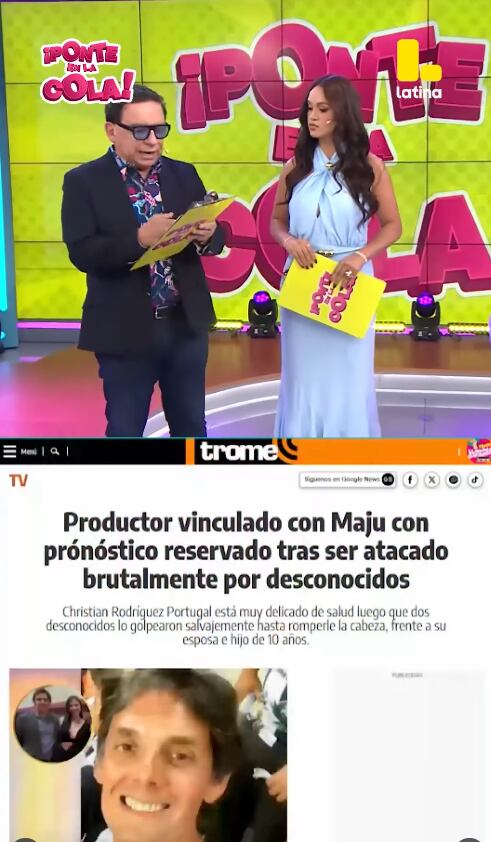 Ricardo Rondón lamenta ataque a productor vinculado a Maju Mantilla y espera que se recupere.