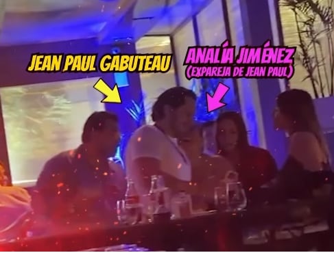 Jean Paul Gabuteau y su ex Analía Jiménez juntos en una reunión.