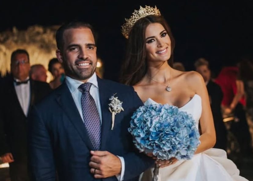 Bryan Rullan y Laura Spoya cuando se casaron.