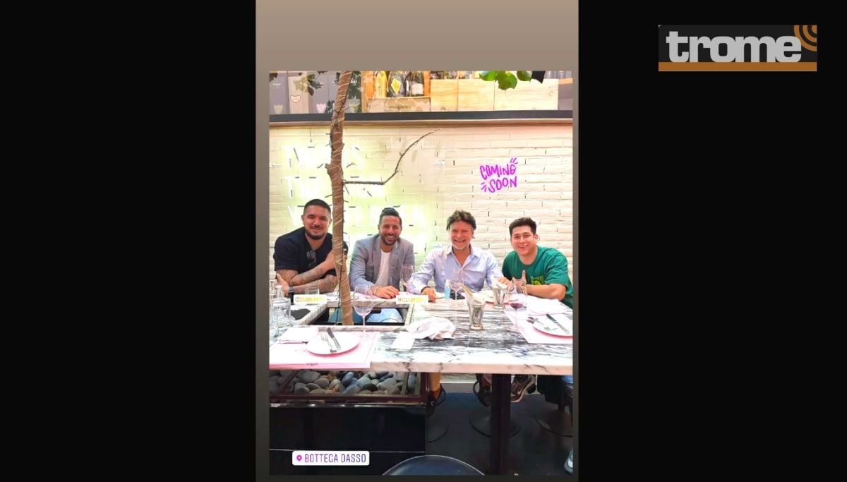 Bombardero, Juan Vargas y Carlos Delgado almorzaron en exclusivo restaurante (captura @omarmalpartid)