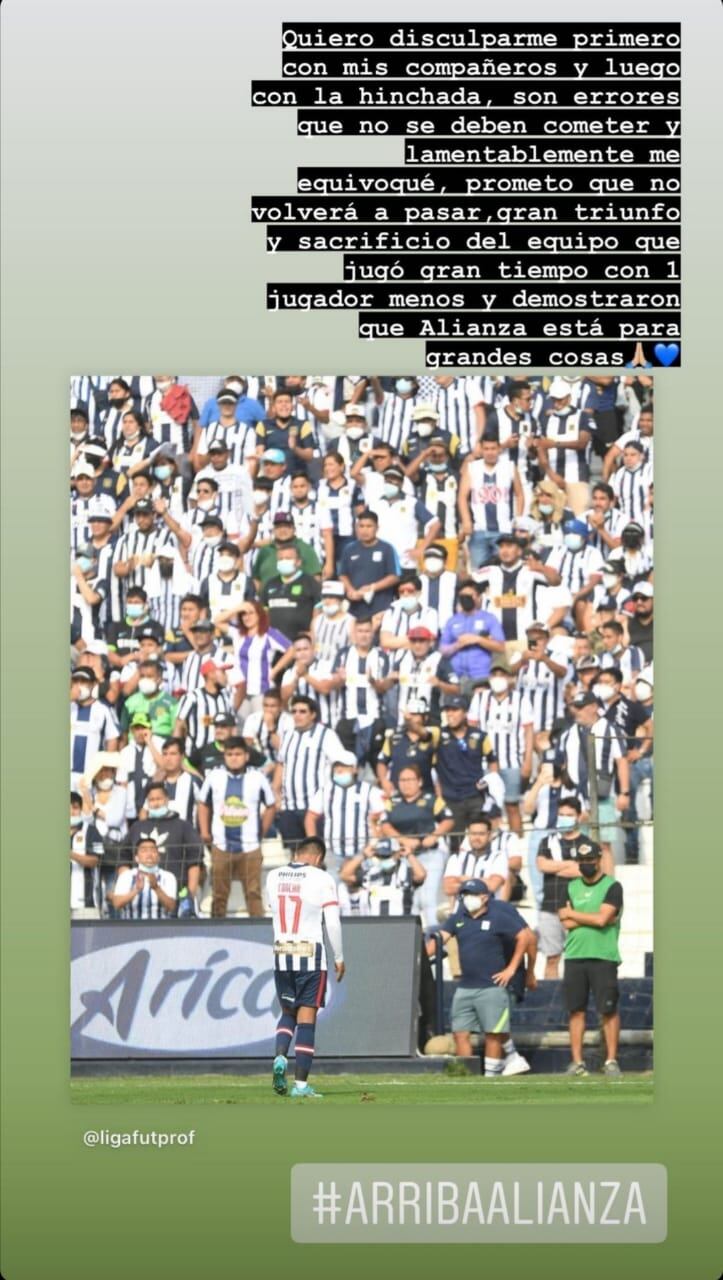Jairo Concha se disculpó con la hinchada íntima. Foto: Instagram.