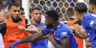 Jugadores de Cruziero y Atlético Mineiro dieron un trsite espectaculo al final del partido (Foto: Andina)