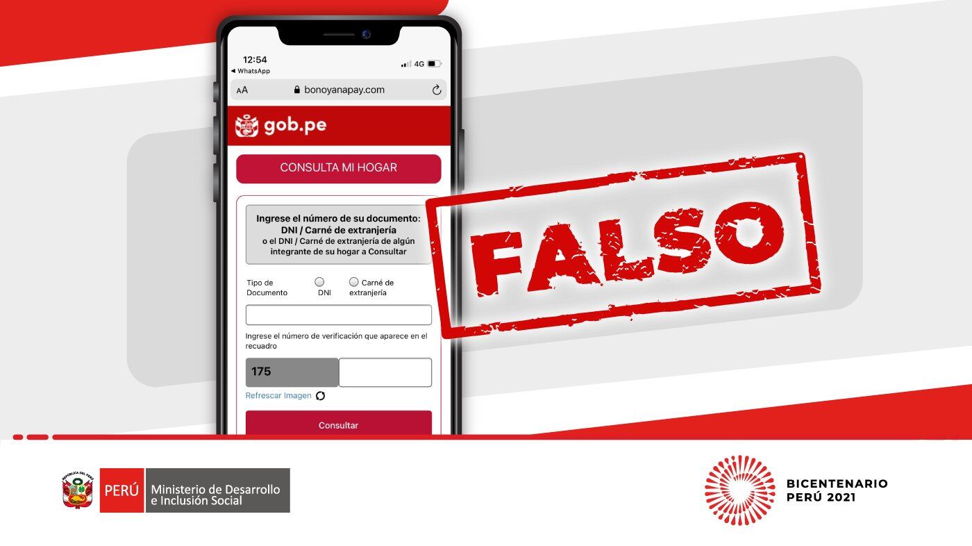 Midis advierte sobre web fraudulenta que busca obtener datos personales de beneficiarios del Bono 350.