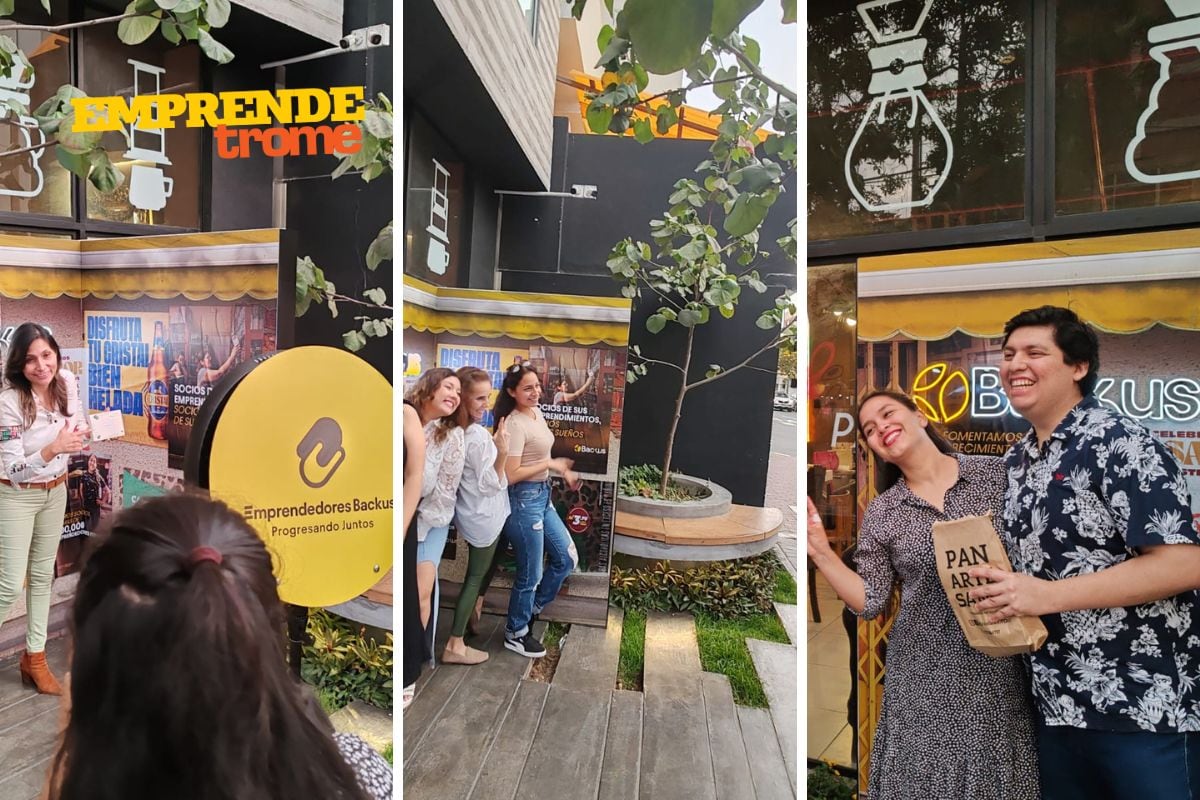 Los emprendedores también tuvieron un momento para interactuar y tomarse fotos con el logo de la marca gracias al apoyo de nuestros amigos de Backus que estuvieron presentes.