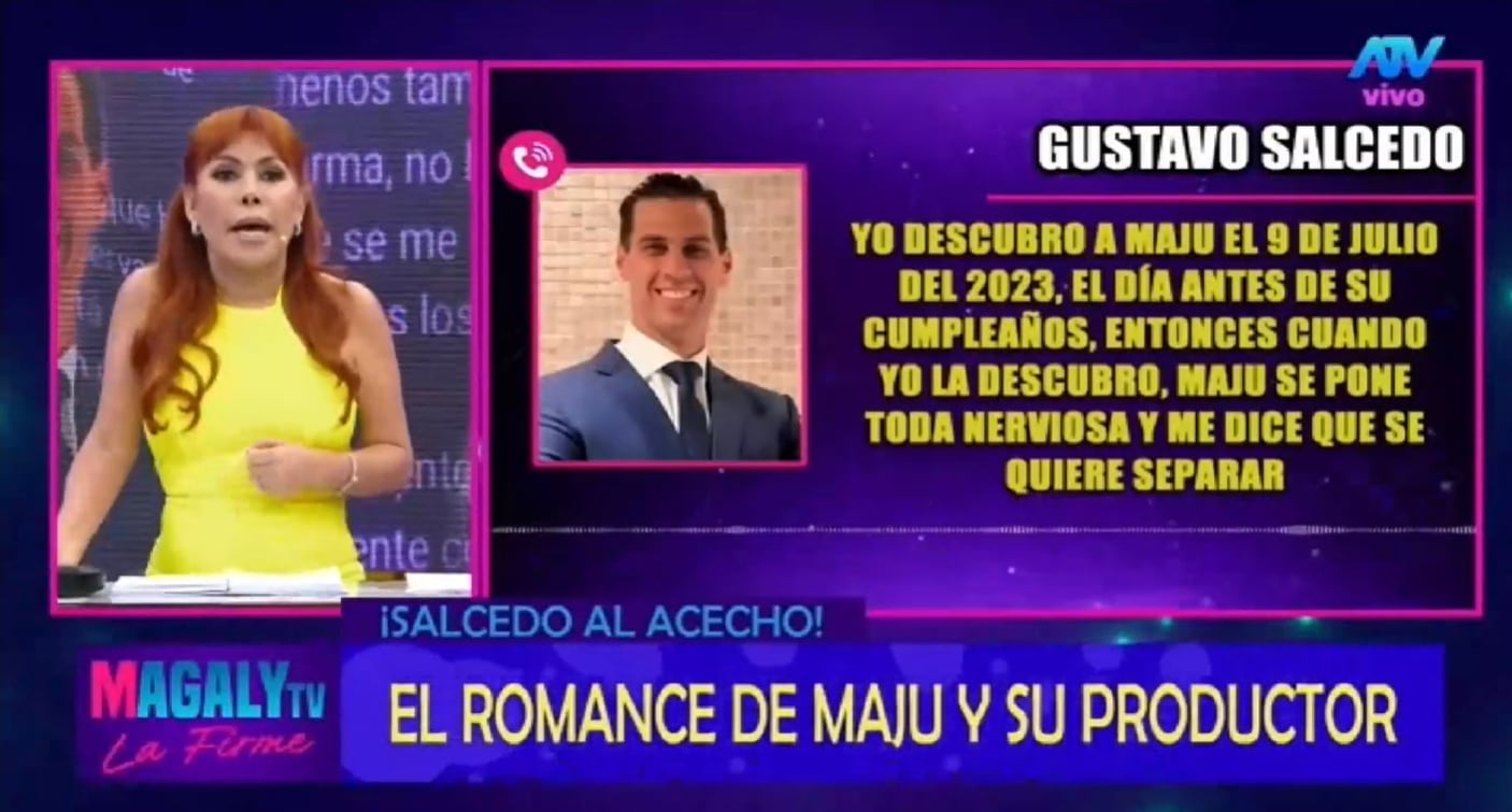 Último audio de Gustavo Salcedo revelando que descubrió supuesto 'affaire' entre Maju Mantilla y el productor Christian Rodríguez.