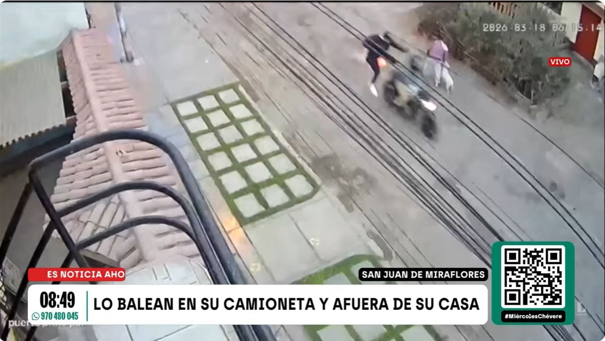 Cámaras captaron la llegada de los sicarios a toda velocidad. Video: Latina