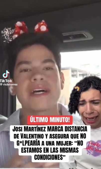 Josi Martínez le da la espalda a Valentino tras denuncia por presunta agresión a una mujer.