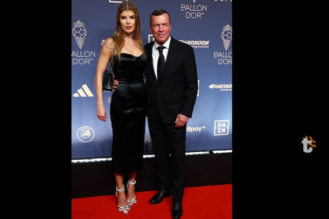 Lothar Matthäus y Theresa Sommer elegantes en Londres (Fuente: @francefootball)