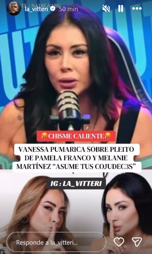 Vanessa Pumarica fulmina a Pamela Franco tras acusaciones de Melanie Martínez.