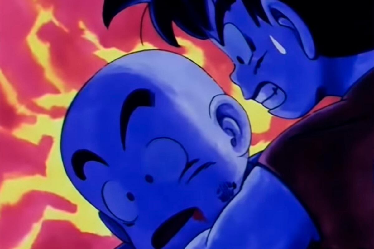 La primera muerte de Krilin fue lo más impactante para los seguidores de Dragon Ball. El pequeño luchador murió a manos de Tambourine, secuaz de Piccolo Daimaku.| Foto: Toei Animation