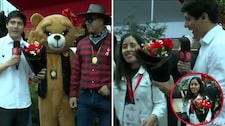 Productora recibe ramo de rosas en plena transmisión de la Parada Militar