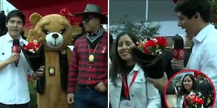 Productora recibe ramo de rosas en plena transmisión de la Parada Militar