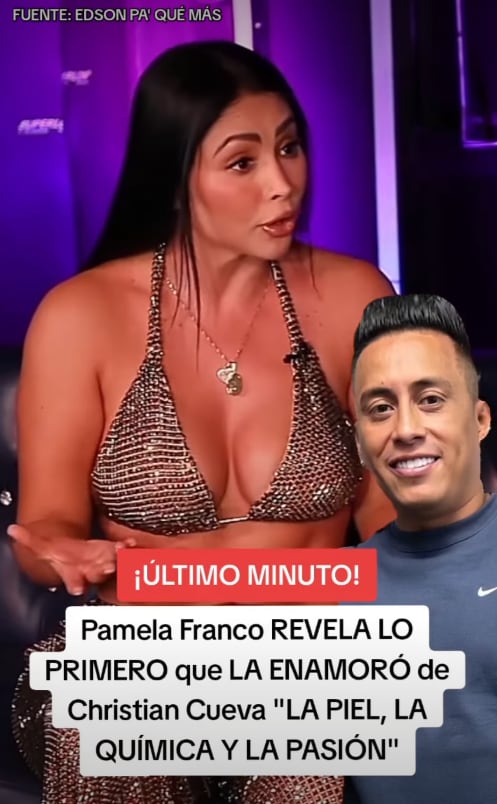 Pamela Franco contesta que lo primero que le enamoró de Christian Cueva es la 'química' que hay entre ellos.