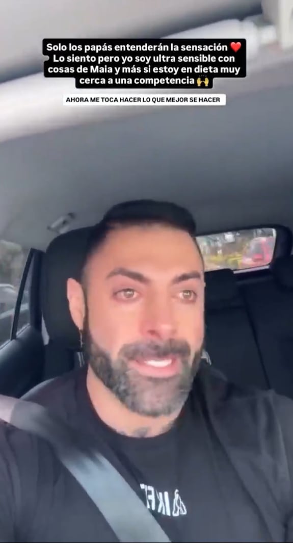 'Hombre Roca' se quiebra al despedirse de su hija. (Fuente: Instagram)