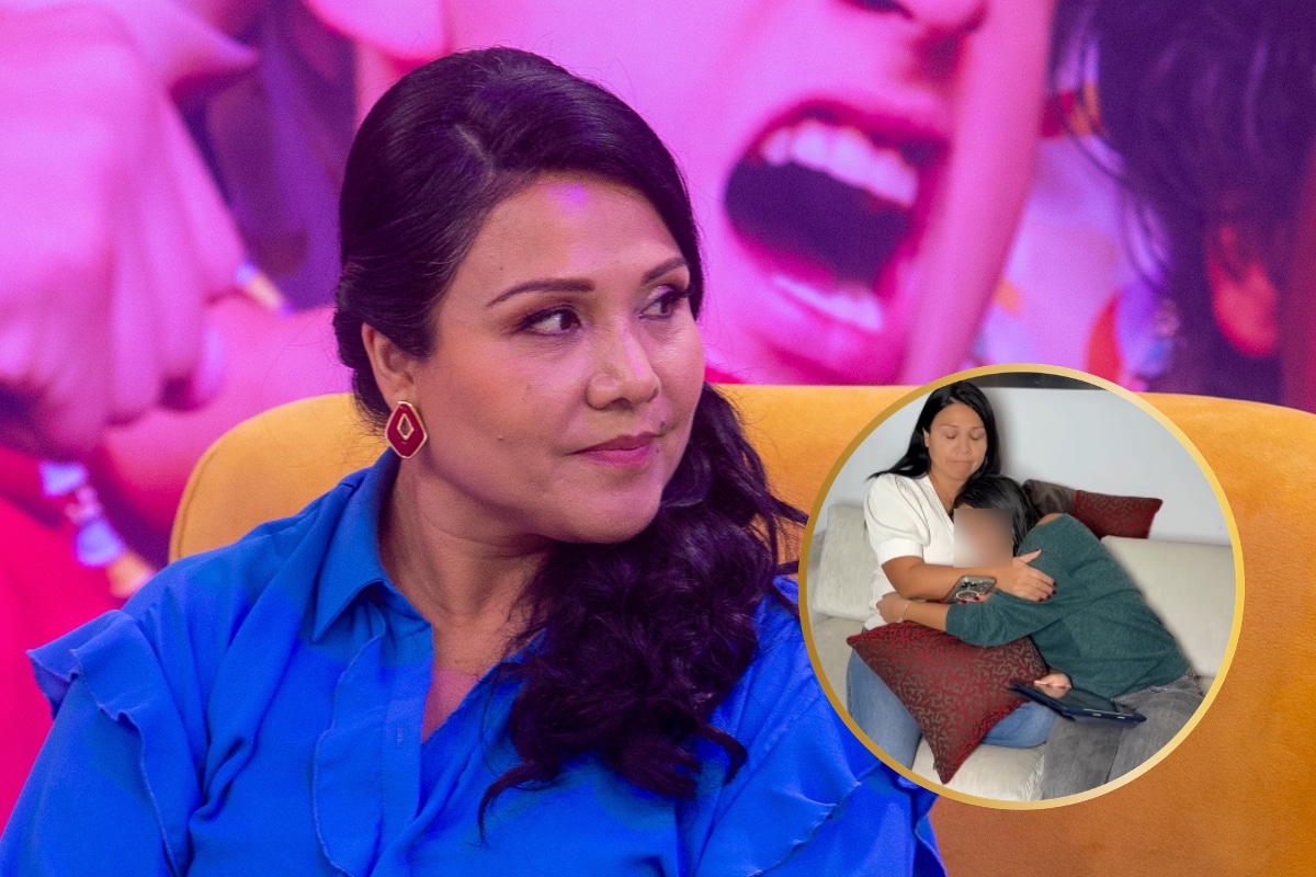 Tula Rodríguez y su hija con Javier Carmona