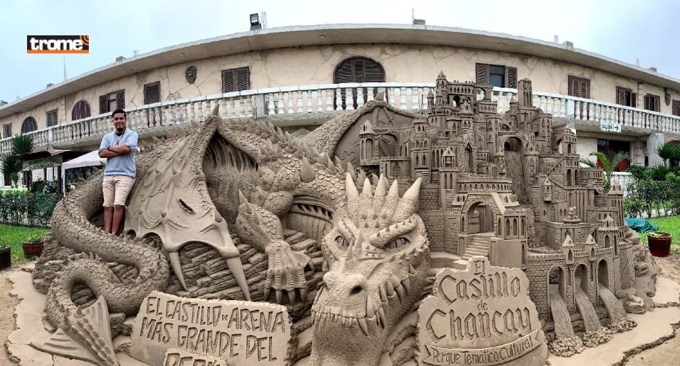 Artista escultor de arena, Rubén Rebatta, en entrevista con Trome, conversó sobre sus obras en el Castillo de Chancay. (Isabel Medina)
