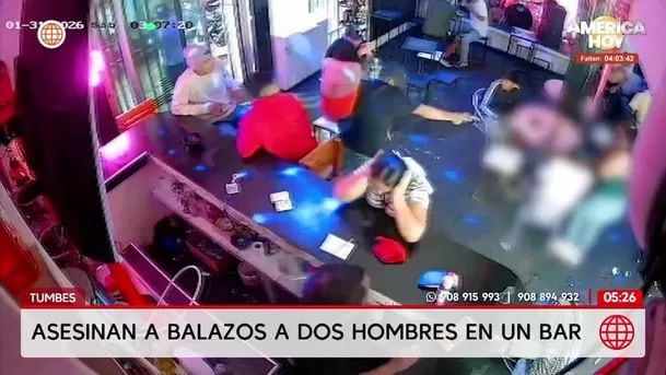 Sicario asesina a dos hombres en bar de Zarumilla en Tumbes. Foto: América noticias