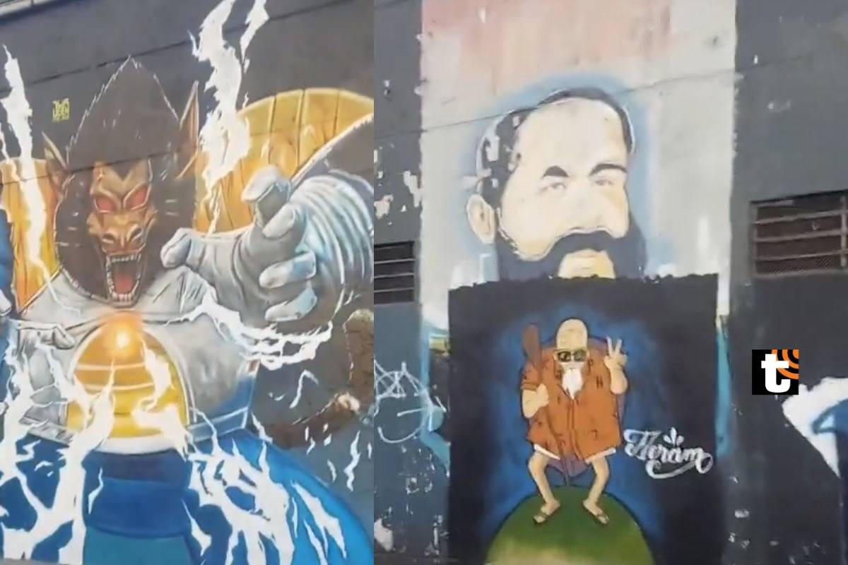 Artistas estrenarán impresionante mural de Dragon Ball en Lima, pero generaron controversia por tapar la imagen de Miguel Grau.