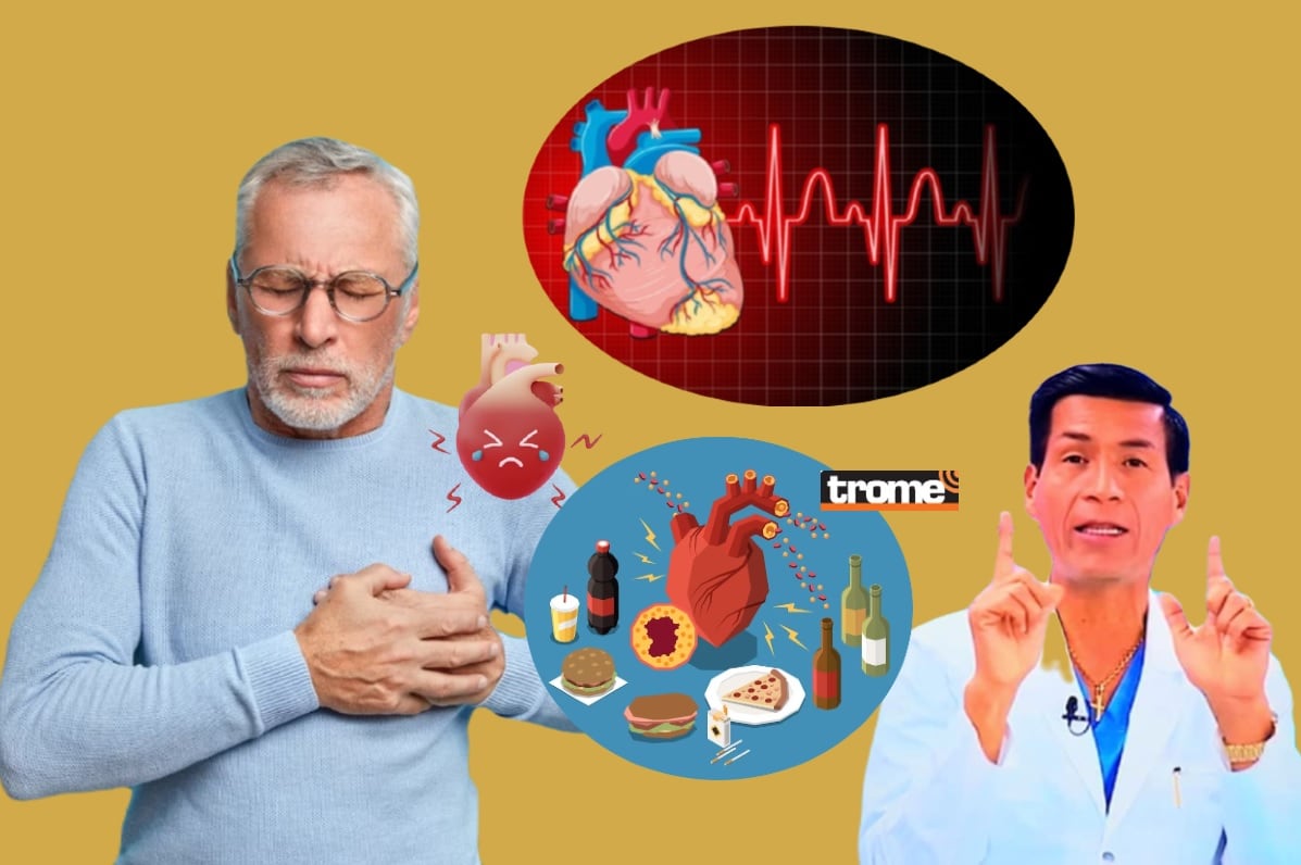 El doctor Marco Almerí alerta sobre enfermedades cardiovasculares. (Entrevista: Isabel Medina / Compos Foto: / Macrovector/Vectorjuice Freepik / I. Medina - Trome).