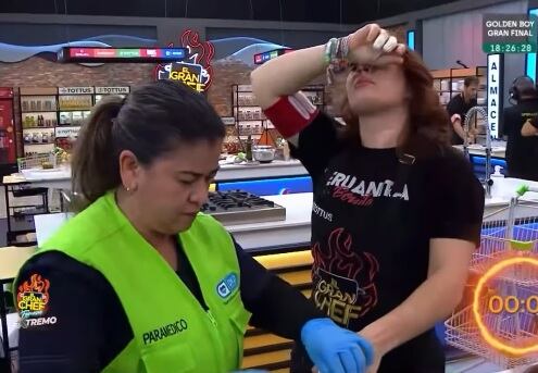 Yiddá Eslava preocupa al sufrir fuerte corte en 'El Gran Chef Famosos'.
