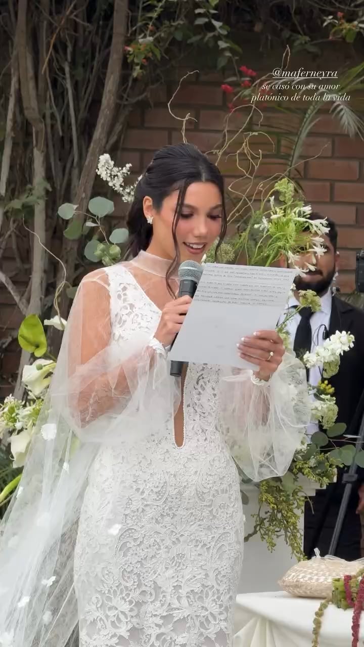 Mafer Neyra revela al leer sus votos que conoció a su esposo Ernesto Cabieses a los 12 años y desde ese entonces nunca salió de sus pensamientos.
