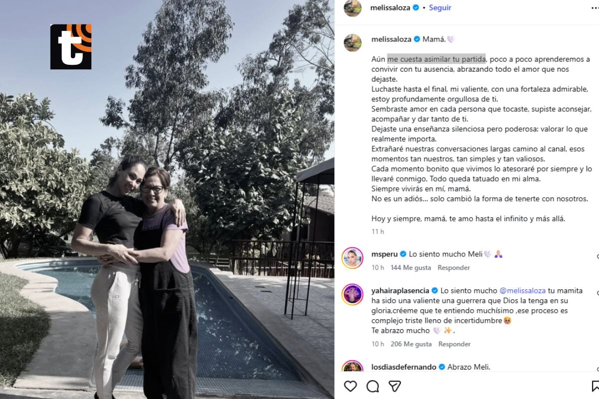 Melissa Loza se despidió de su madre a través de una publicación en Instagram.