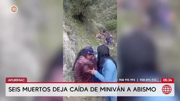 Seis muertos deja la caída de una miniván a un abismo de 500 metros. Foto: América Noticias