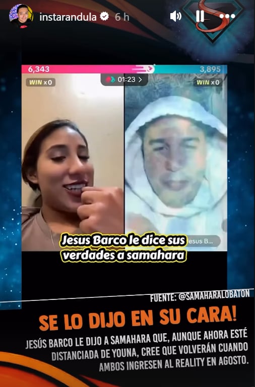 Jesús Barco le dice a Samahara Lobatón que retomará su relación con Youna en reality en Miami.