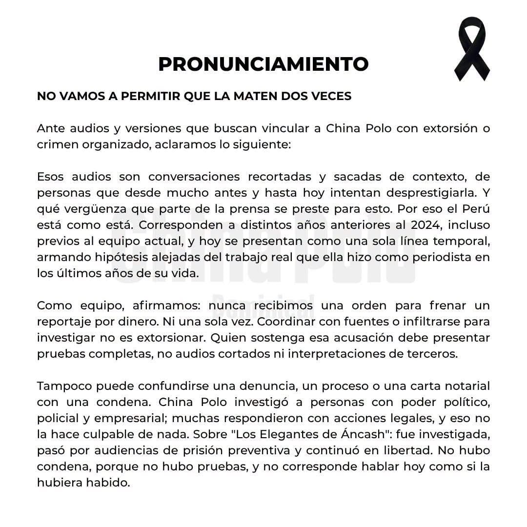 ‘China Polo Dominical' responde por los audios difundidos.