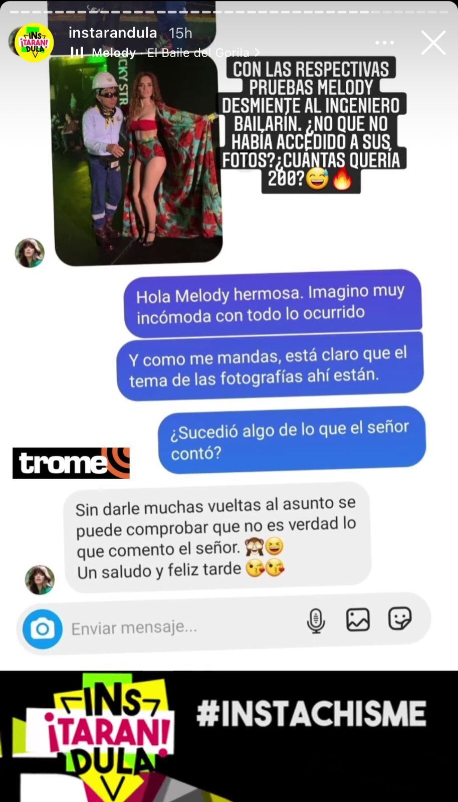 Melody arremete contra el Ingeniero Bailarín y le responde