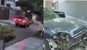 Policía en patrullero choca contra vehículo y huye en Surquillo: “Me quedé dormido” | VIDEO