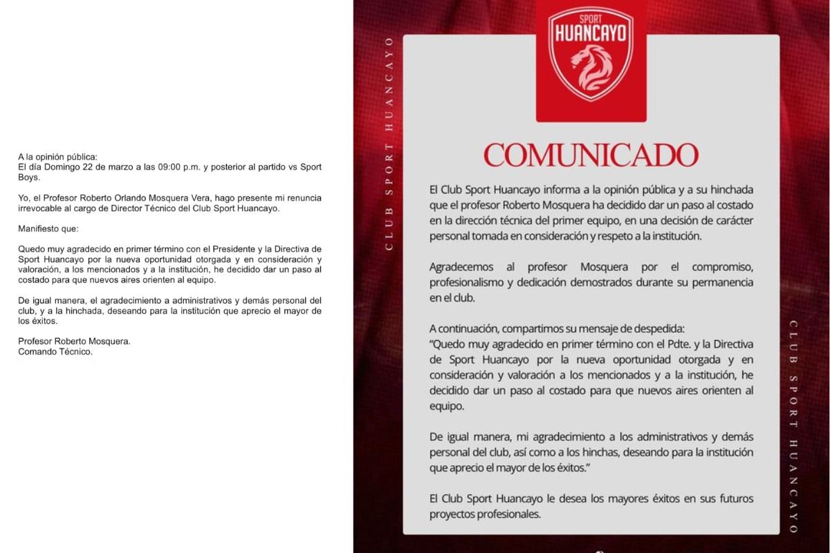 Sport Huancayo oficializa la salida de Roberto Mosquera (Foto: GEC)