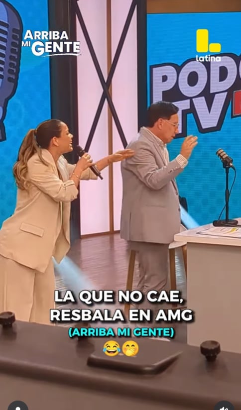 Ricardo Rondón logró salvar a Andrea San Martín de una fuerte caída.