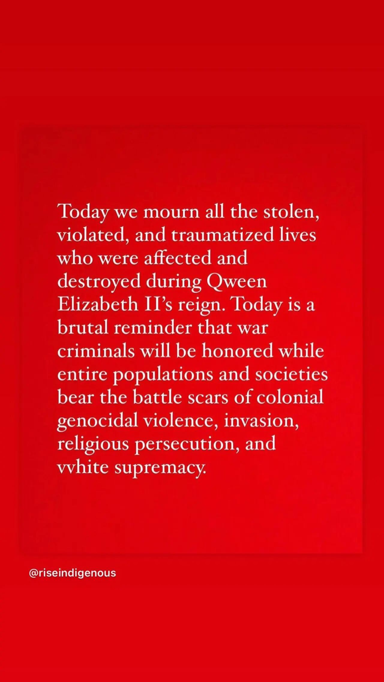 Bridgers compartió la publicación desde una cuenta de Instagram llamada “RISEindigenous”.
(Ig: @PhoebeBridgers)