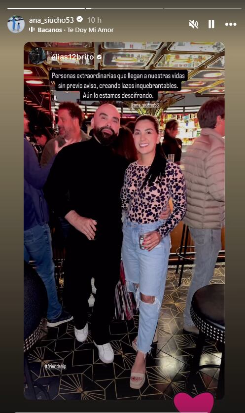 Ana Siucho repostea publicación realizada por joven que sería su amigo.