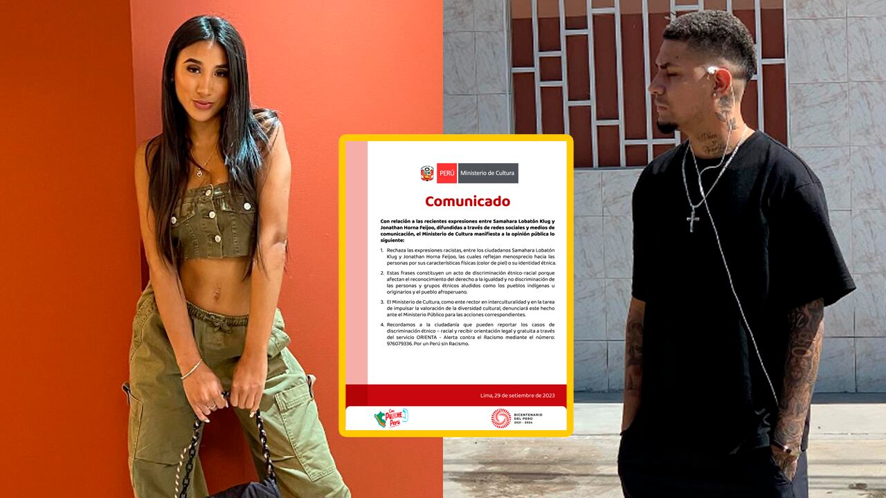 Ministerio de Cultura denunciará a Samahara Lobatón por expresiones racistas | Foto: Instagram de Samahara y Youna / Ministerio de Cultura / Composición EC